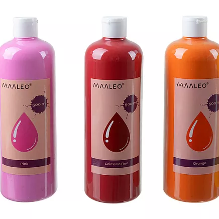 Guaša krāsu komplekts bērniem Maaleo 12 x 500 ml 26340