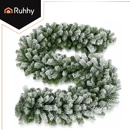 Snow-covered Christmas tree garland 2.7m HQ Ruhhy 26244