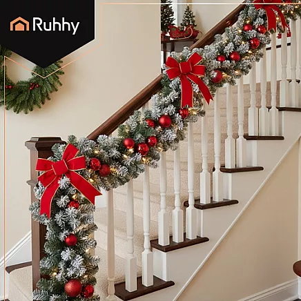 Snow-covered Christmas tree garland 2.7m HQ Ruhhy 26244