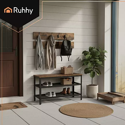 Shoe rack with hanger 73cm Ruhhy 27037