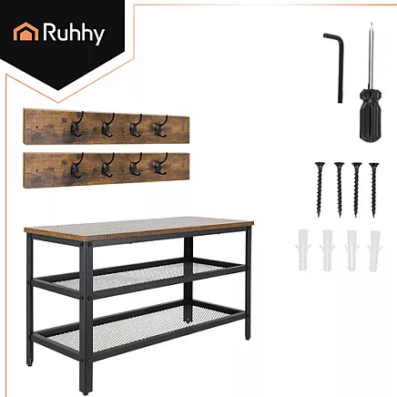 Shoe rack with hanger 73cm Ruhhy 27037