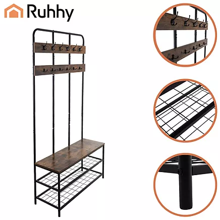 Standing shelf with hanger 182cm Ruhhy 27036