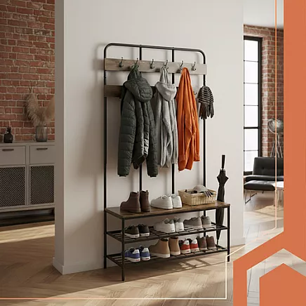 Standing shelf with hanger 182cm Ruhhy 27036