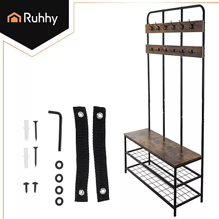 Standing shelf with hanger 182cm Ruhhy 27036