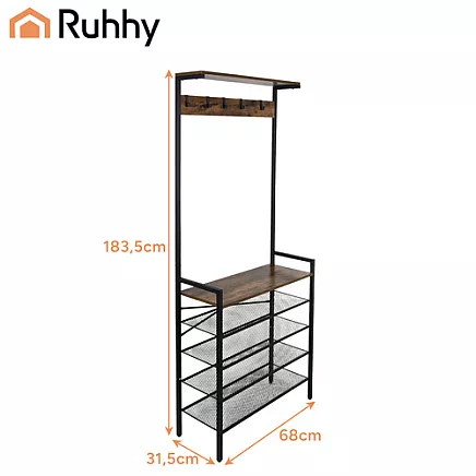 Standing shelf with hanger 189cm Ruhhy 27035