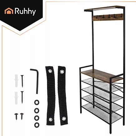 Standing shelf with hanger 189cm Ruhhy 27035