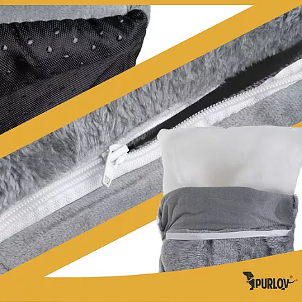 Cat bed - gray house Purlov 25706