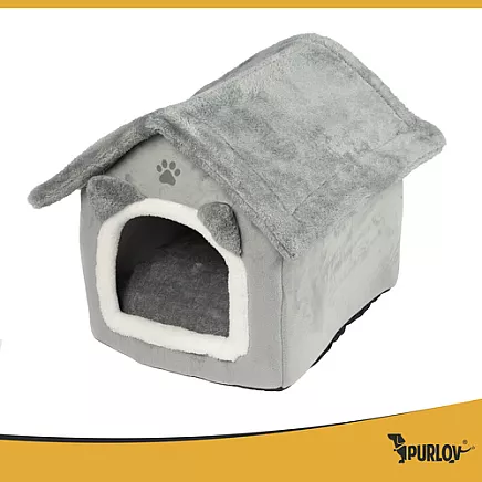 Cat bed - gray house Purlov 25706