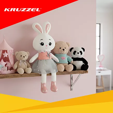 Mīkstā rotaļlieta plīša zaķis 45 cm Kruzzel 26761