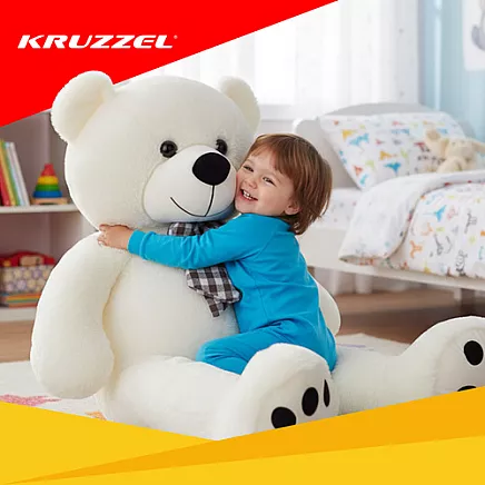 Liels plīša lācis Kruzzel 180 cm 25925, krēmkrāsas