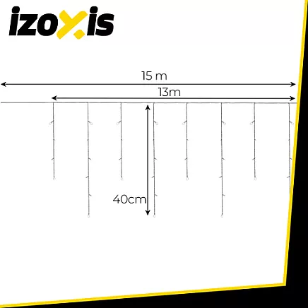 Āra LED virtene lāstekas Izoxis 26711, 300 LED 15m, auksti balta