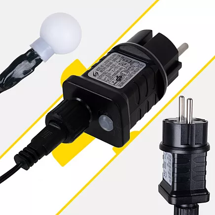 LED Ziemassvētku virtene bumbiņas Izoxis 26264 300LED 30m, silti balta