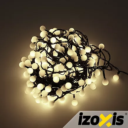 LED Ziemassvētku virtene bumbiņas Izoxis 26264 300LED 30m, silti balta