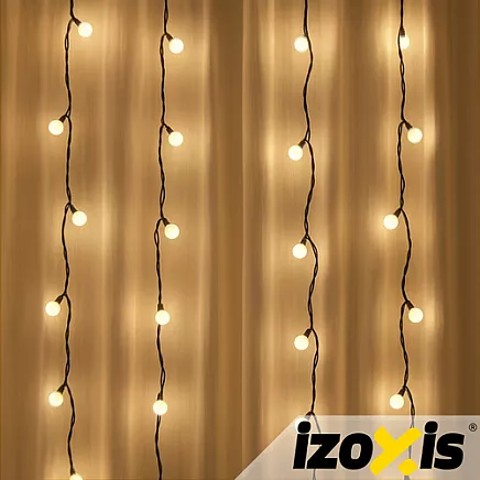 LED Ziemassvētku virtene bumbiņas Izoxis 26264 300LED 30m, silti balta