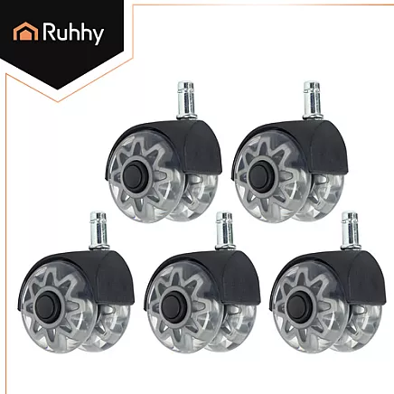 Gray swivel chair wheels, 5 pcs. Ruhhy 25280