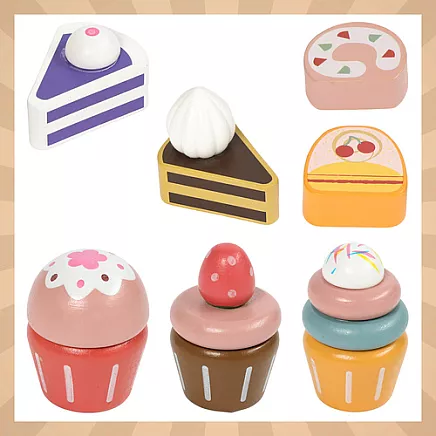 Childrens tea set + Kruzzel 26418 cake stand