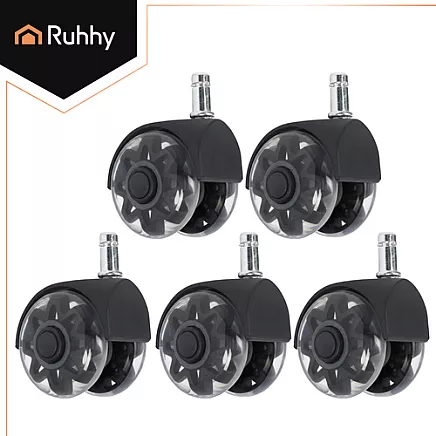 Black swivel chair wheels 5 pcs Ruhhy26294