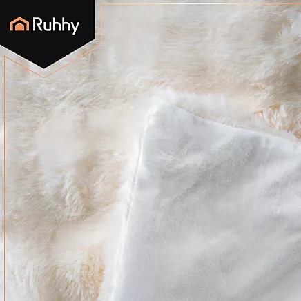 Mīksts pleds 160x100 cm Ruhhy 26493 pūkains, balts