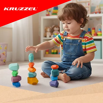 Stones/wooden blocks - 16 pcs Kruzzel 26323