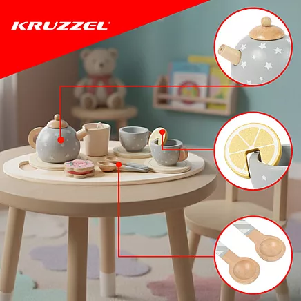 Childrens tea set gray Kruzzel 26394