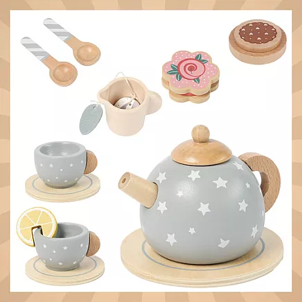 Childrens tea set gray Kruzzel 26394