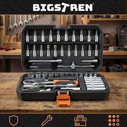 Tool set in a 56-piece case. Bigstreen 26845