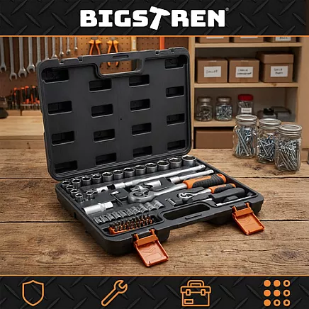 Tool set in a 72-piece case. Bigstreen 26846