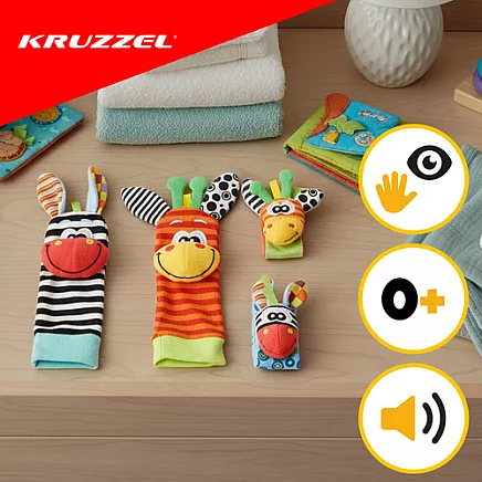 Grzechotki dla dzieci - zestaw 4szt. Kruzzel 25068