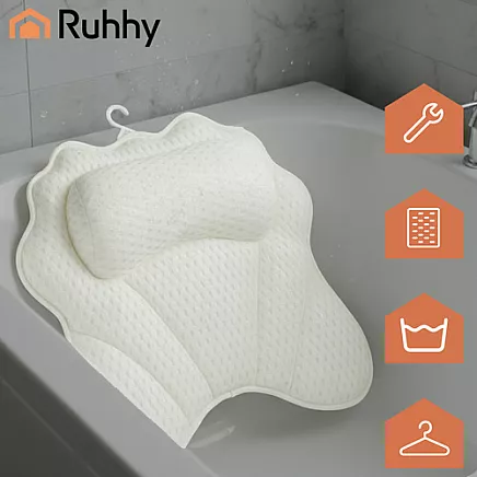 Relaksācijas vannas spilvens Ruhhy 27050 galvas balsts ar 6 piesūcekņiem