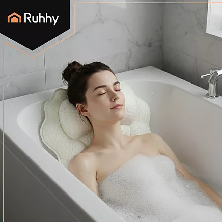 Relaksācijas vannas spilvens Ruhhy 27050 galvas balsts ar 6 piesūcekņiem