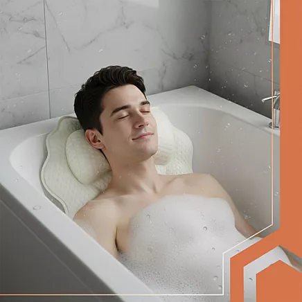 Relaksācijas vannas spilvens Ruhhy 27050 galvas balsts ar 6 piesūcekņiem