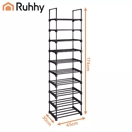 Ruhhy 10-level shoe shelf 45x30x174cm