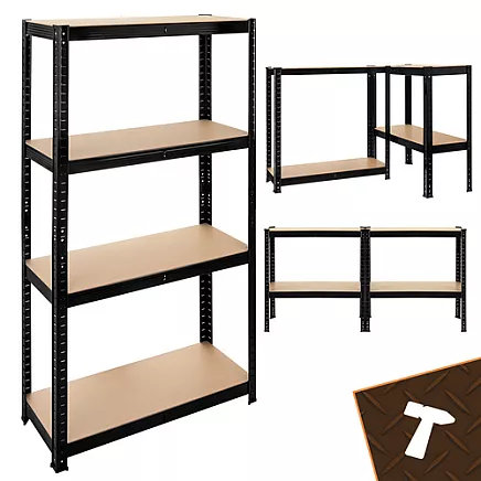 Regał magazynowy - czarny 150x75x30 Bigstren