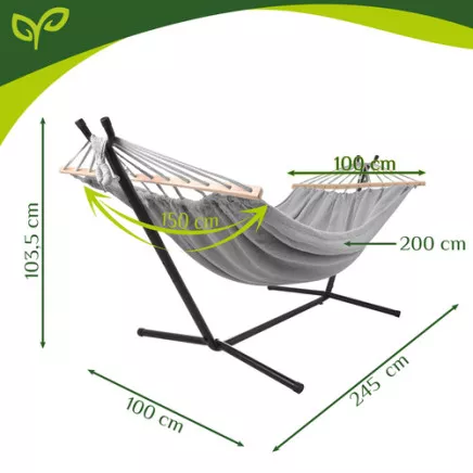 Garden hammock 200x150cm Gardlov with frame 27293