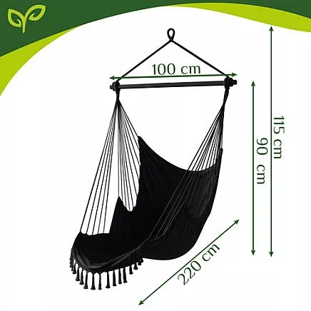 Swing - hanging chair 210cm black Gardlov