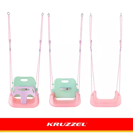 Kruzzel 3-in-1 pastel childrens swing