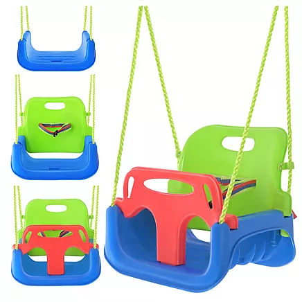 Kruzzel 3-in-1 green and blue childrens swing