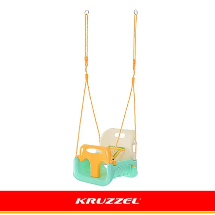 Kruzzel 3-in-1 Cream and Turquoise Childrens Swing