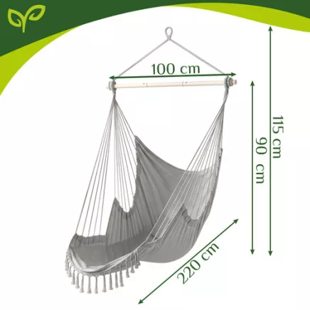 Swing - hanging chair 210cm gray Gardlov
