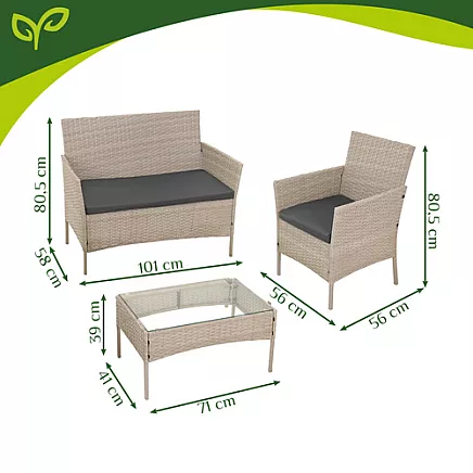 Beige rattan garden furniture Gardlov 26909