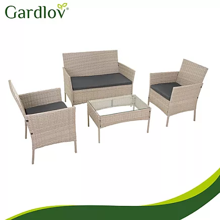 Beige rattan garden furniture Gardlov 26909