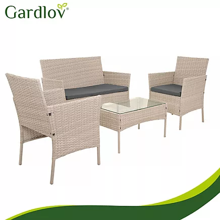 Beige rattan garden furniture Gardlov 26909