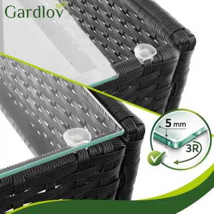 Meble ogrodowe rattanowe czarne Gardlov 26908