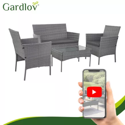 Meble ogrodowe rattanowe antracyt Gardlov 26907