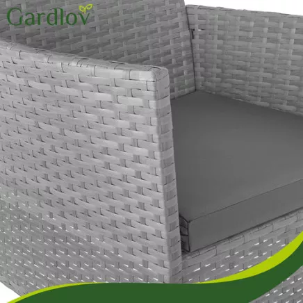 Meble ogrodowe rattanowe antracyt Gardlov 26907