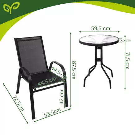 Zestaw mebli balkonowych-stolik+ 2 krzesła Gardlov