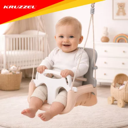 Kruzzel 3-in-1 gray-beige childrens swing