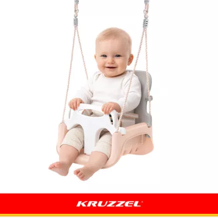 Kruzzel 3-in-1 gray-beige childrens swing