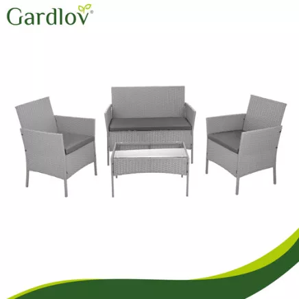 Meble ogrodowe rattanowe szare Gardlov 26910