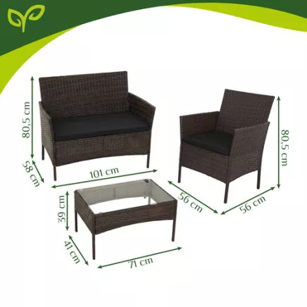 Meble ogrodowe rattanowe brązowe Gardlov 26911